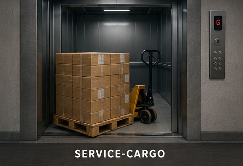 Material and goods cargo lift